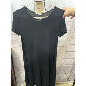 Ardene Black Short‎ Sleeve T Shirt Dress Midi Casual  Comfort Wom Size Medium